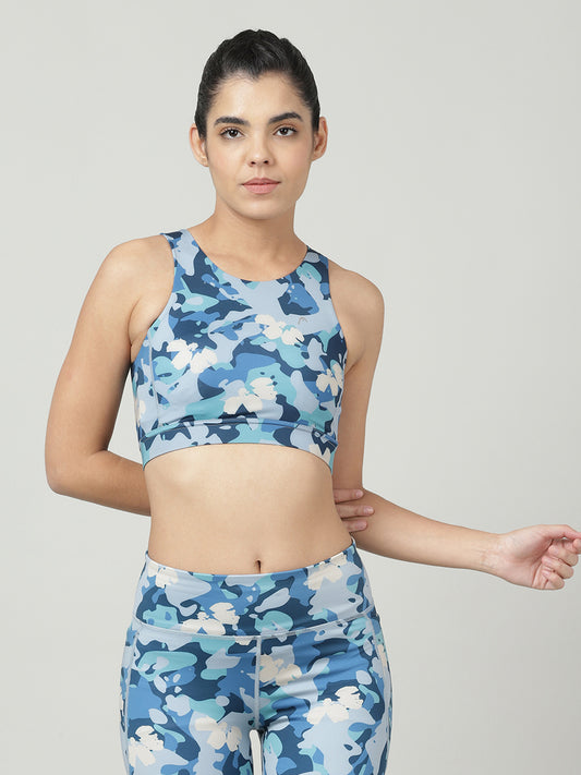 Head Abstract Printed Underwired Sports Bra